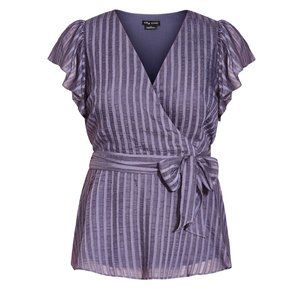 NWT City Chic Top Evoke Dusty Lilac XXL = 24 = 3X